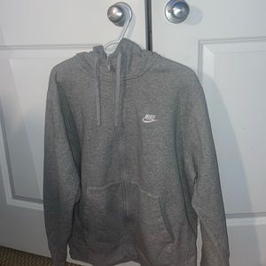Nike Light Heather Grey Full-Zip Hoodie